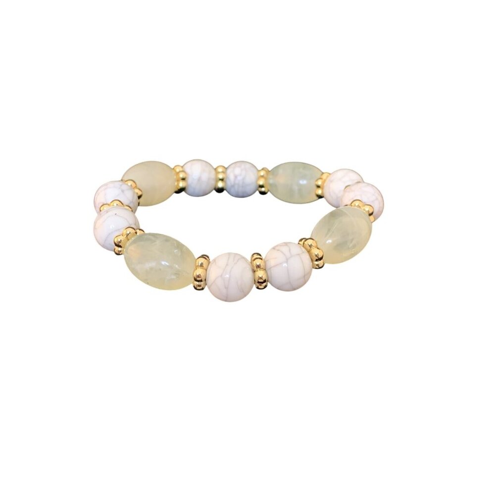 New Avon Natures Path Cream Stretch Bracelet (1633)